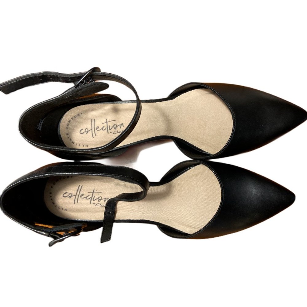 Clarks Linvale Edyth Pump Black Leather NEW IN BOX - Picture 3 of 4